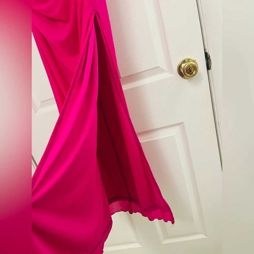 Satin Bodycon Tube Dress Purple Size Large